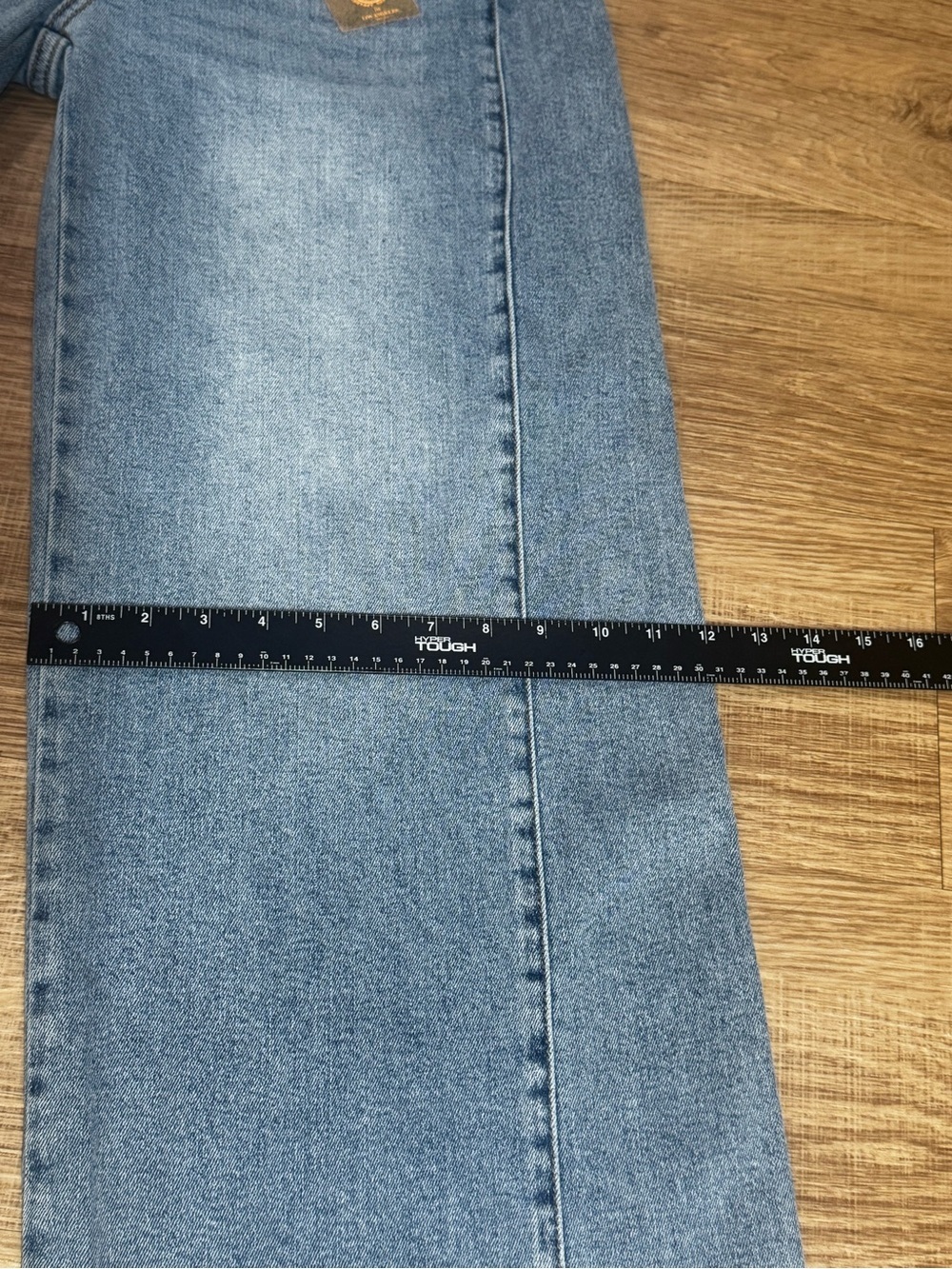 Risen Wide Leg Snap Hem Jeans NWT Light Wash High Rise Size 7/28 - Picture 8 of 10